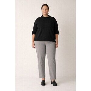 EILEEN FISHER Woman Crepe Pants SZ 2X Crepe Plus Gray Washable Pull On Stretch